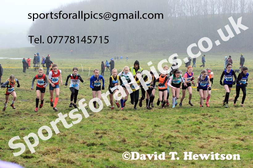 Girls under-13s 2022 North Eastern Harrier League, Thornley Farm, Peterlee, County Durham. Photo: David T. Hewitson/Sports for All Pics
